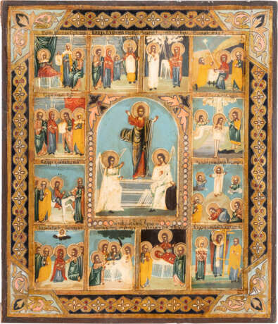 AN ICON SHOWING THE RESURRECTION OF CHRISTI WITHIN A SURROU - Foto 1
