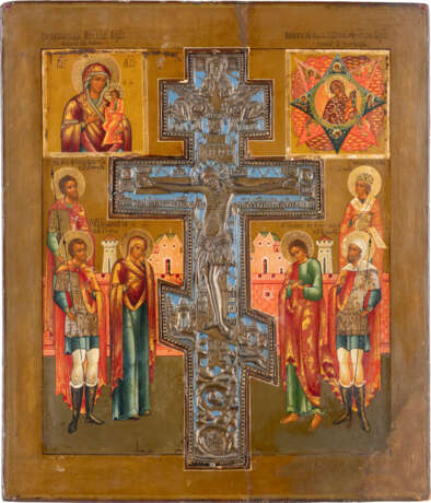 A LARGE ICON SHOWING THE CRUCIFIXION OF CHRIST AND IMAGES O - фото 1