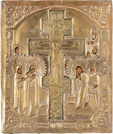 A STAUROTHEK ICON SHOWING THE CRUCIFIXION OF CHRIST WITH OK - фото 1