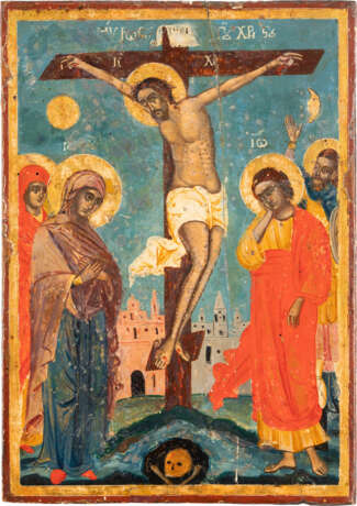 A LARGE ICON SHOWING THE CRUCIFIXION OF CHRIST Greek, early - Foto 1