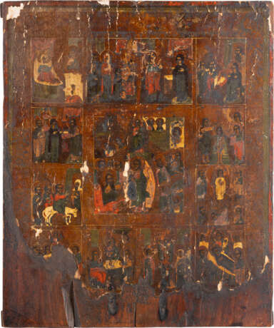 A LARGE FEAST DAY ICON Russian, late 19th century Tempera o - Foto 1