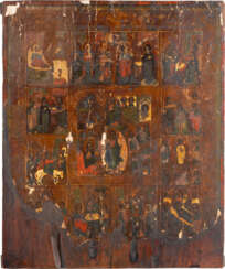A LARGE FEAST DAY ICON Russian, late 19th century Tempera o