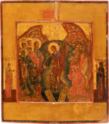 AN ICON SHOWING THE DESCENT INTO HELL AND HARROWING OF HELL