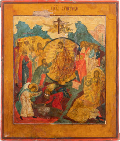 AN ICON SHOWING THE RESURRECTION OF CHRIST AND THE DESCENT - фото 1