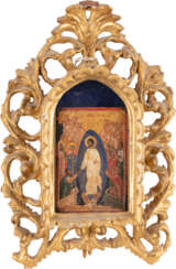 A FRAGMENT OF AN ICON SHOWING THE ANASTASIS Russian, 18th c