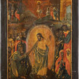 A FRAGMENT OF AN ICON SHOWING THE DESCENT INTO HELL Russian - Foto 1