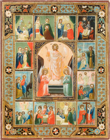 A SMALL ICON SHOWING THE RESURRECTION OF CHRIST WITHIN A SU - фото 1