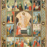 A SMALL ICON SHOWING THE RESURRECTION OF CHRIST WITHIN A SU - фото 1