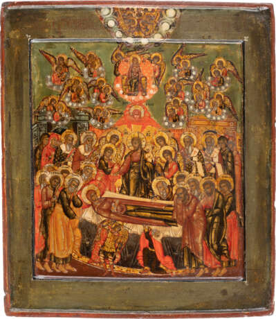 A FINE ICON SHOWING THE DORMITION OF THE MOTHER OF GOD Russ - photo 1