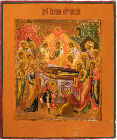 A LARGE ICON SHOWING THE DORMITION OF THE MOTHER OF GOD Rus - Foto 1