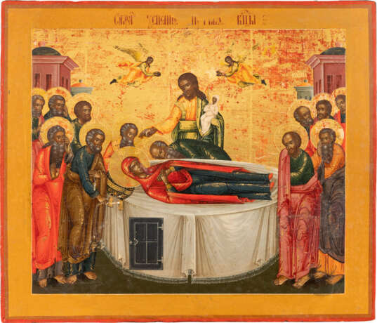 A LARGE ICON SHOWING THE DORMITION OF THE MOTHER OF GOD AFT - фото 1