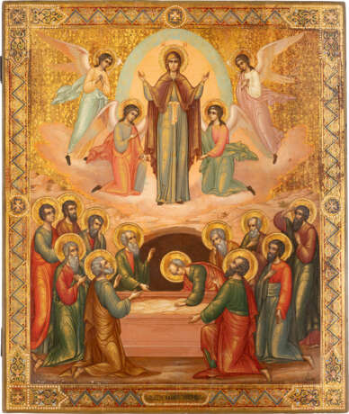 A LARGE SIGNED AND DATED ICON SHOWING THE ASSUMPTION OF MAR - фото 1