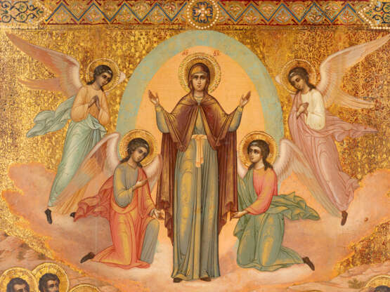 A LARGE SIGNED AND DATED ICON SHOWING THE ASSUMPTION OF MAR - фото 4