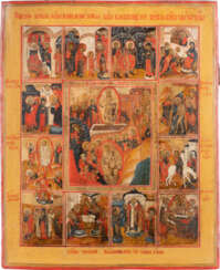 A LARGE FEAST DAY ICON Russian, 18th century Tempera on woo