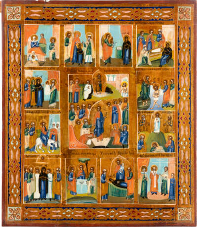 A FEAST DAY ICON Russian, late 19th century Tempera on wood - Foto 1