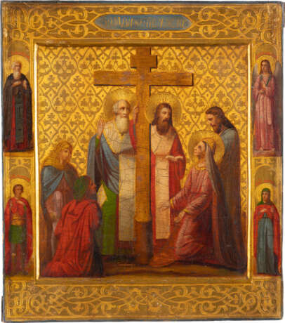 A LARGE ICON SHOWING THE EXALTATION OF THE TRUE CROSS Russi - фото 1