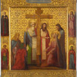 A LARGE ICON SHOWING THE EXALTATION OF THE TRUE CROSS Russi - Foto 1