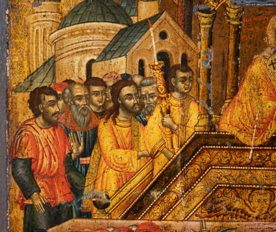 A VERY RARE AND VERY FINE ICON SHOWING THE PROCESSION OF TH - Foto 2