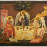 A MONUMENTAL ICON SHOWING THE OLD TESTAMENT TRINITY FROM A - Foto 1