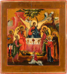 AN ICON SHOWING THE OLD TESTAMENT TRINITY Russian, circa 18