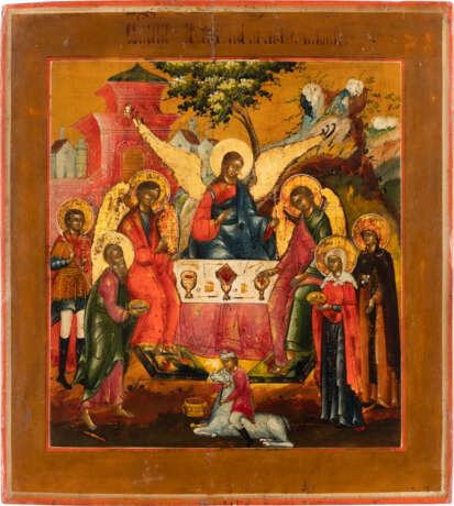 AN ICON SHOWING THE OLD TESTAMENT TRINITY Russian, circa 18 - photo 1