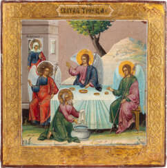 AN ICON SHOWING THE OLD TESTAMENT TRINITY Russian, circa 18