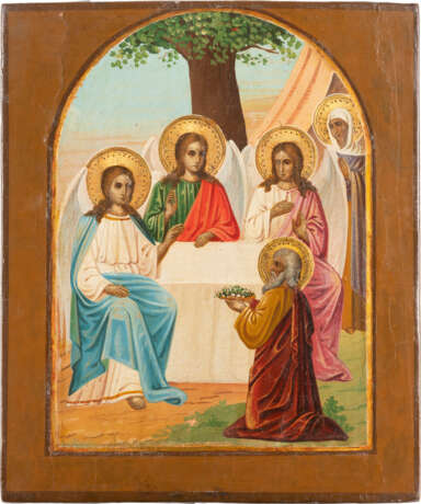 AN ICON SHOWING THE OLD TESTAMENT TRINITY Russian, late 19t - Foto 1