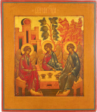 AN ICON SHOWING THE OLD TESTAMENT TRINITY 2nd half 20th cen - photo 1