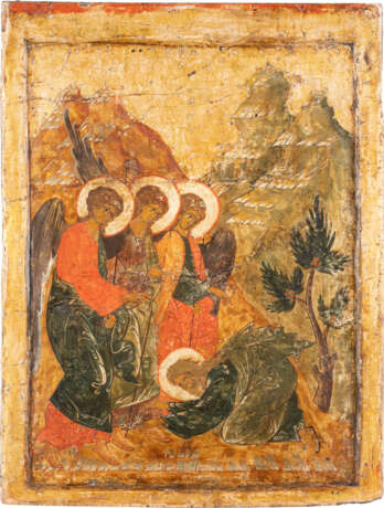 A LARGE ICON SHOWING ABRAHAM GREETING THE THREE ANGELS 2nd - photo 1