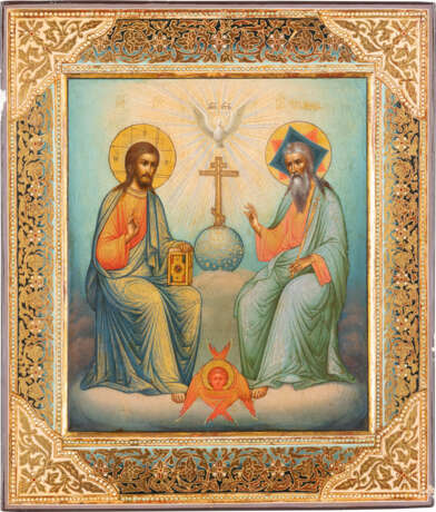 A VERY FINE ICON SHOWING THE NEW TESTAMENT TRINITY 1867 - 1 - photo 1