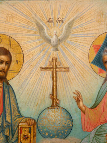 A VERY FINE ICON SHOWING THE NEW TESTAMENT TRINITY 1867 - 1 - photo 3