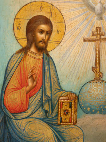 A VERY FINE ICON SHOWING THE NEW TESTAMENT TRINITY 1867 - 1 - photo 4