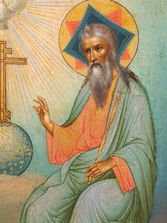 A VERY FINE ICON SHOWING THE NEW TESTAMENT TRINITY 1867 - 1 - photo 5