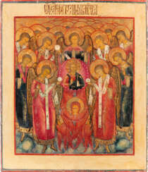 A FINE ICON SHOWING THE SYNAXIS OF THE ARCHANGELS Russian,