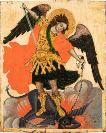 A DATED ICON SHOWING THE ARCHANGEL MICHAEL Greek, dated 182 - Foto 1