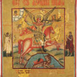 AN ICON SHOWING THE ARCHANGEL MICHAEL AS HORSEMAN OF THE AP - фото 1