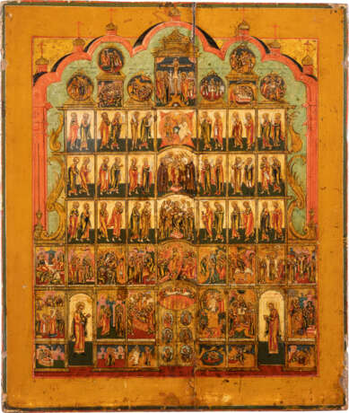 A VERY FINE ICON SHOWING A CHURCH ICONOSTASIS Russian, Pale - Foto 1