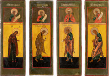FOUR LARGE ICONS SHOWING PROPHETS AND APOSTLES FROM A CHURC