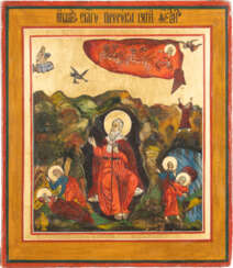 AN ICON SHOWING THE LIFE OF PROPHET ELIJAH AND HIS FIERY AS