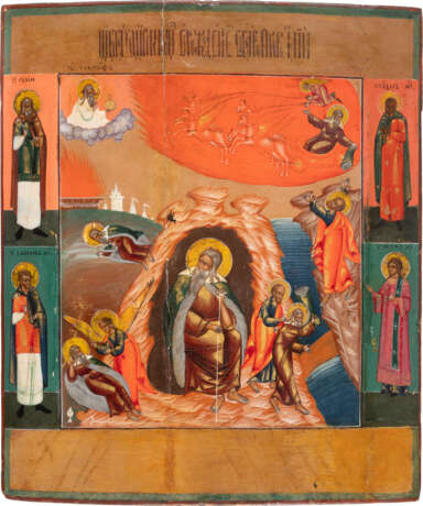 AN ICON SHOWING THE PROPHET ELIJAH, HIS LIFE IN THE DESERT - Foto 1