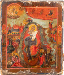 AN ICON SHOWING THE PROPHET ELIJAH, HIS LIFE IN THE DESERT