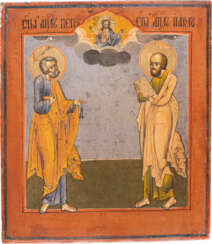 AN ICON SHOWING STS. PETER AND PAUL THE APOSTLES Russian, 1