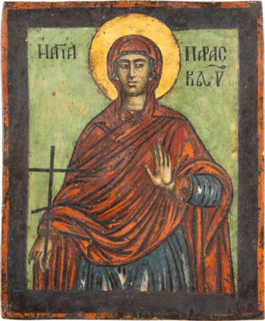 A SMALL ICON SHOWING ST. PARASKEVE Greek, 19th century Temp - Foto 1