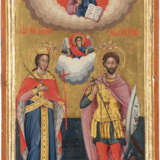 A VERY LARGE AND FINELY PAINTED DATED ICON SHOWING STS. CAT - фото 1