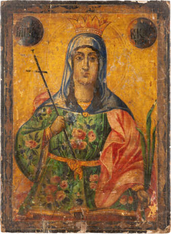 A LARGE ICON SHOWING THE MARTYR SAINT CATHERINE Greek, 19th - Foto 1