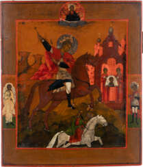 AN ICON SHOWING ST. DEMETRIUS OF THESSALONIKI Russian, 19th