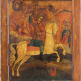 AN ICON SHOWING ST. GEORGE KILLING THE DRAGON Russian, 19th - photo 1