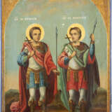 A LARGE ICON SHOWING STS. GEORGE AND DEMETRIUS Romanian, 2n - photo 1