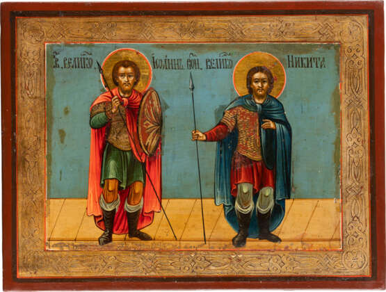 AN ICON SHOWING THE WARRIOR SAINTS JOHN AND NIKITA Russian, - photo 1