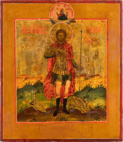 AN ICON SHOWING THE WARRIOR SAINT NIKITA Russian, 19th cent - photo 1